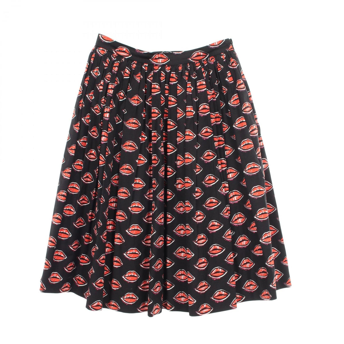 プラダ リップ柄 スカート ブラック系 レッド系 ボトムス PRADA
