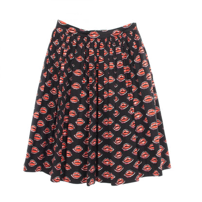 プラダ リップ柄 スカート ブラック系 レッド系 ボトムス PRADA