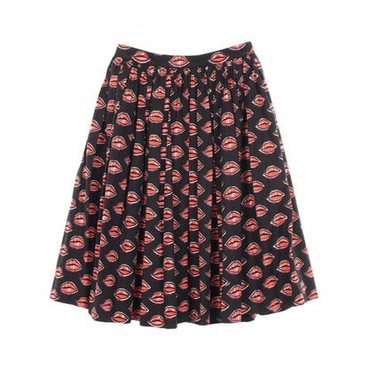 プラダ リップ柄 スカート ブラック系 レッド系 ボトムス PRADA