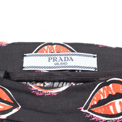 プラダ リップ柄 スカート ブラック系 レッド系 ボトムス PRADA