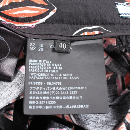 プラダ リップ柄 スカート ブラック系 レッド系 ボトムス PRADA