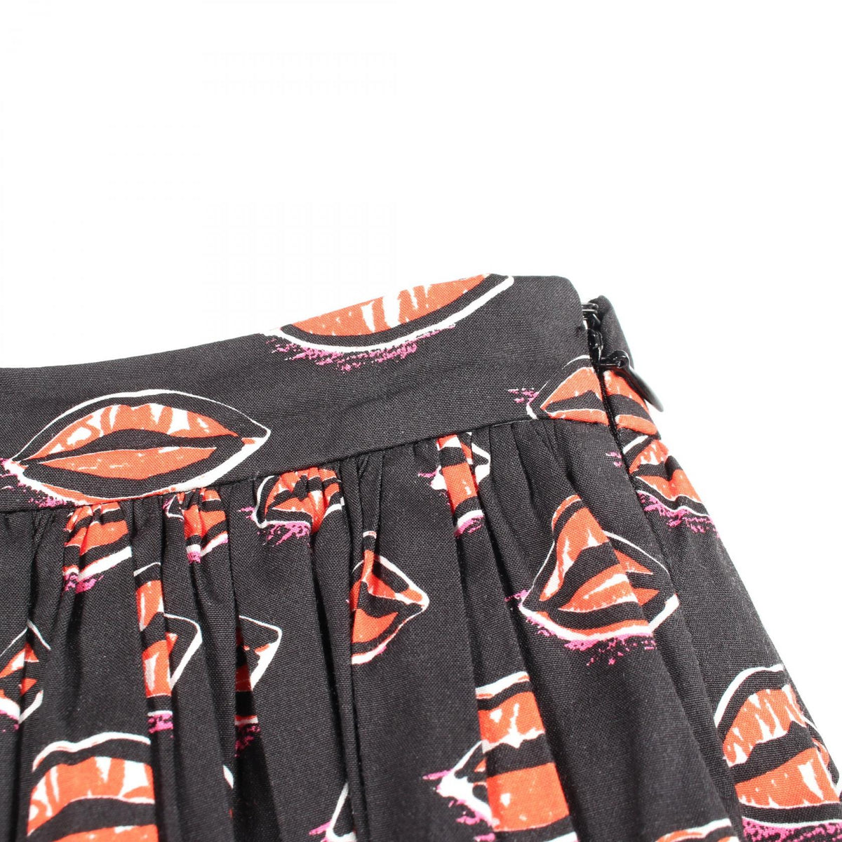 プラダ リップ柄 スカート ブラック系 レッド系 ボトムス PRADA