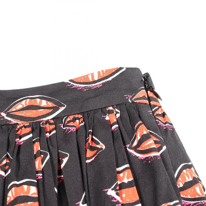 プラダ リップ柄 スカート ブラック系 レッド系 ボトムス PRADA