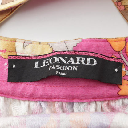 レオナール 花柄 キャミソール ワンピース ピンク系 マルチカラー ワンピース LEONARD