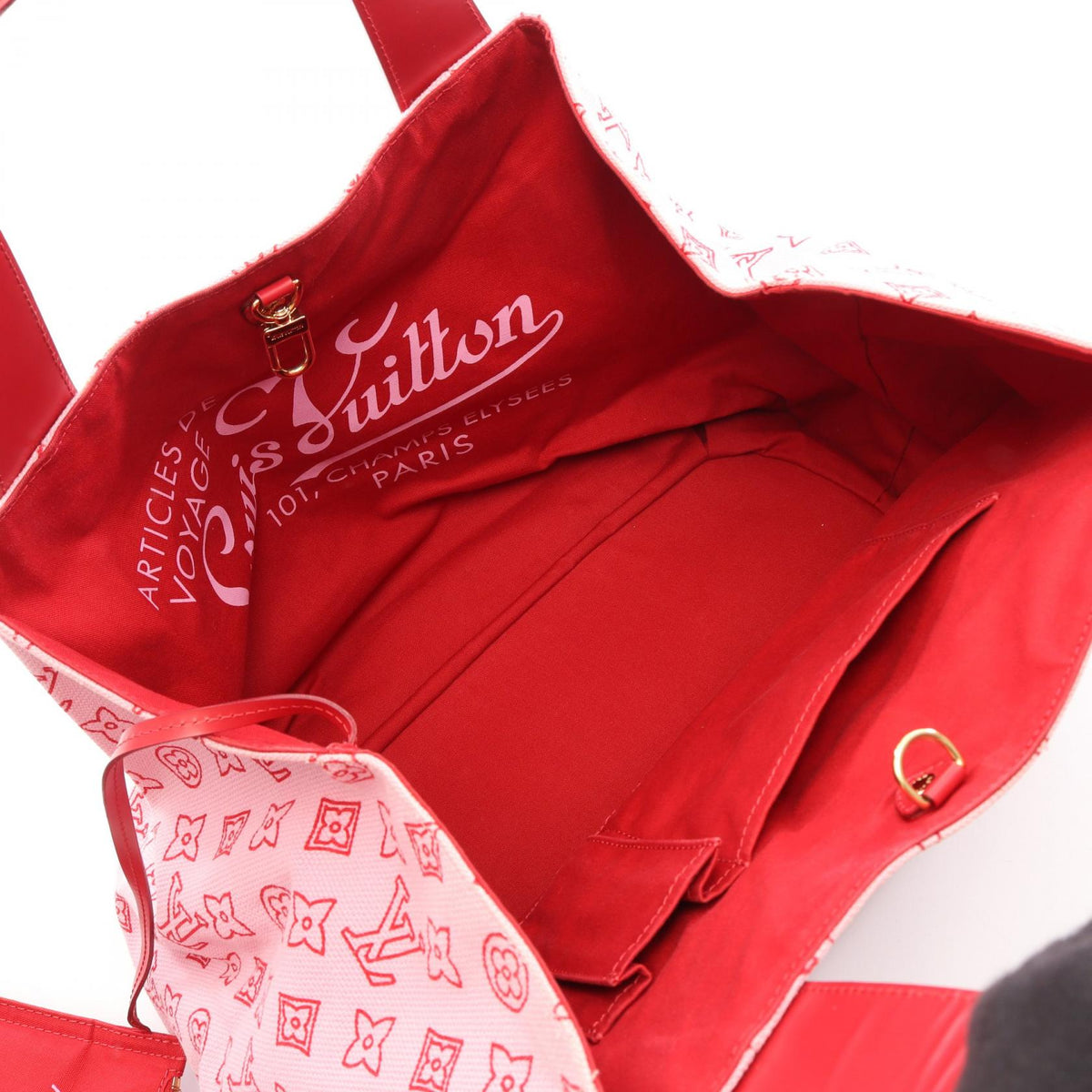 ルイ・ヴィトン カバイパネマGM モノグラム ビーチライン ローズ トートバッグ ピンク系 レッド系 ピンク バッグ LOUIS VUITTON