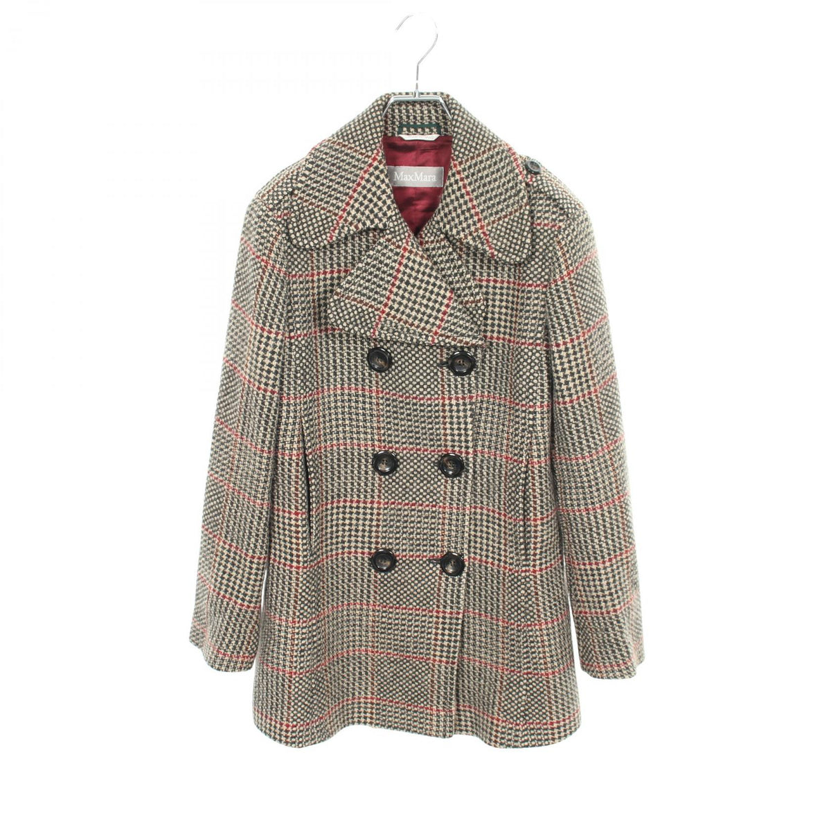 マックスマーラ 千鳥格子柄 その他コート ブラック系 ベージュ系 マルチカラー アウター MAX MARA