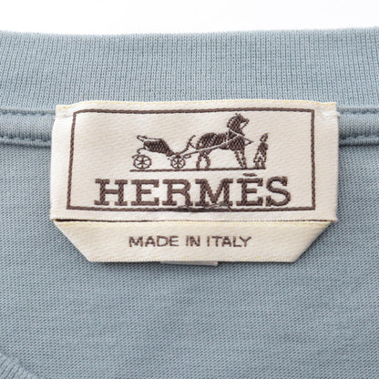 エルメス Piqures Sellier 半袖Tシャツ ブルー系 トップス HERMES