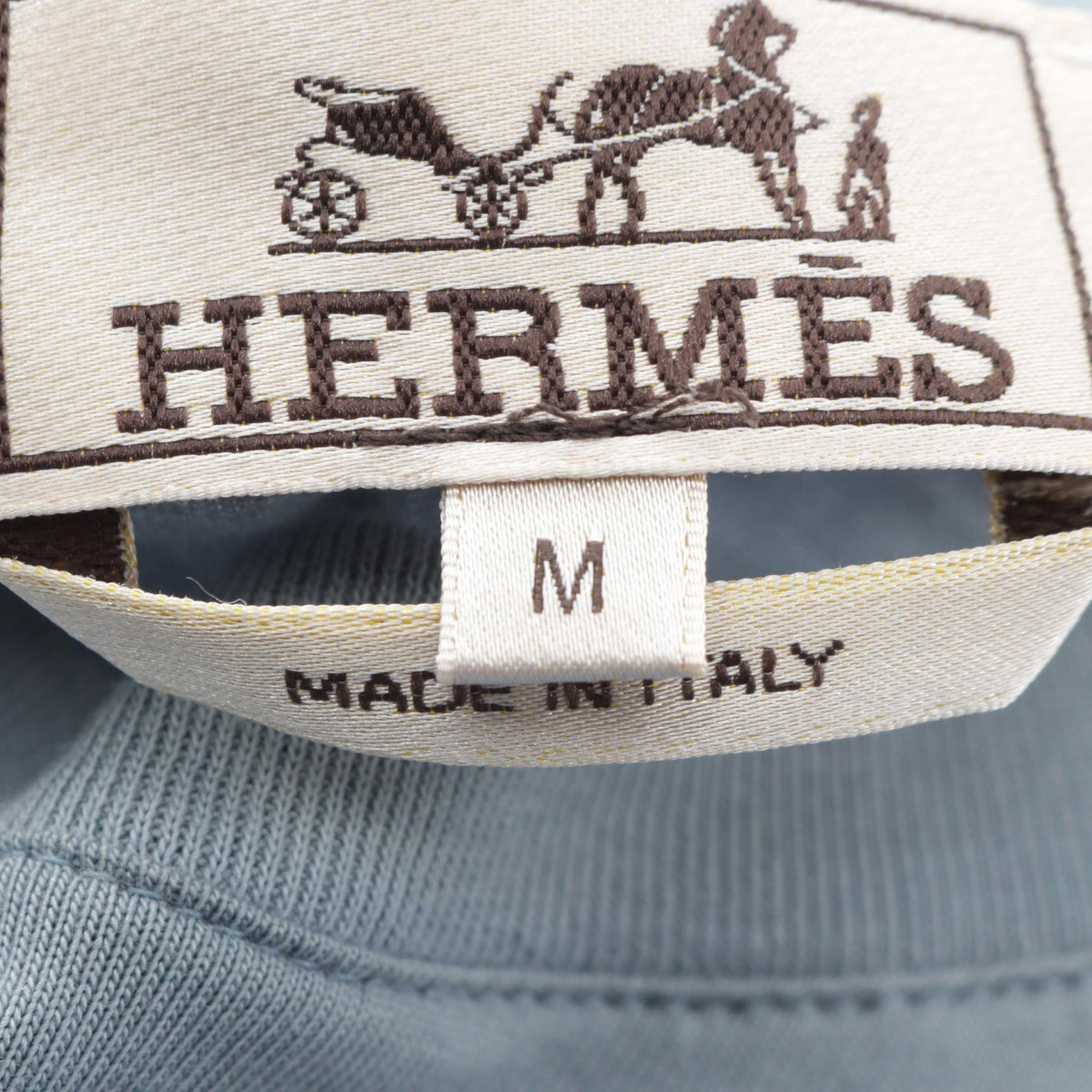エルメス Piqures Sellier 半袖Tシャツ ブルー系 トップス HERMES