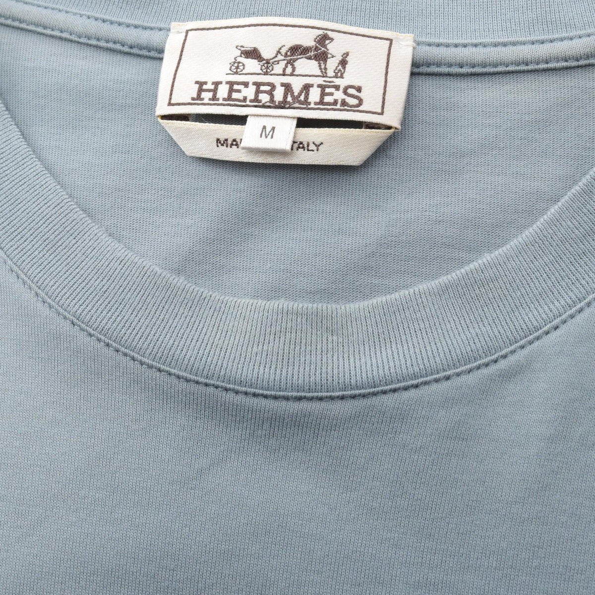 エルメス Piqures Sellier 半袖Tシャツ ブルー系 トップス HERMES