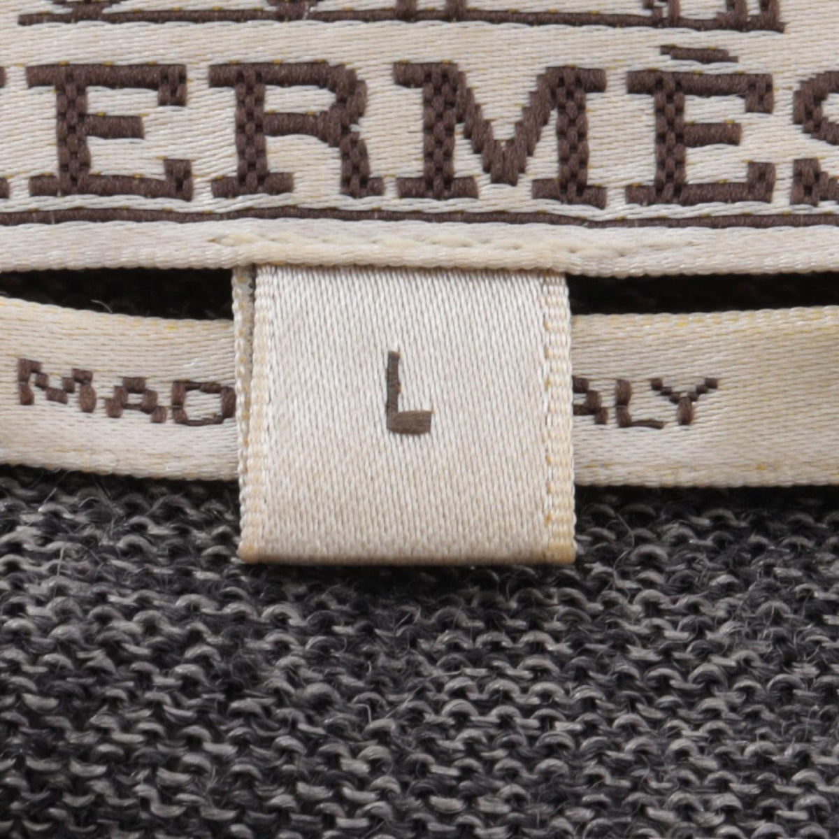 エルメス クルーネック ニット グレー系 イエロー系 シルク トップス HERMES