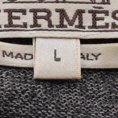 エルメス クルーネック ニット グレー系 イエロー系 シルク トップス HERMES