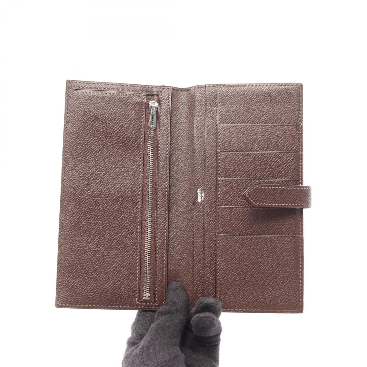 エルメス ベアンクラシック ショコラ 二つ折り長財布 ブラウン系 ヴォーエプソン 財布・小物 HERMES