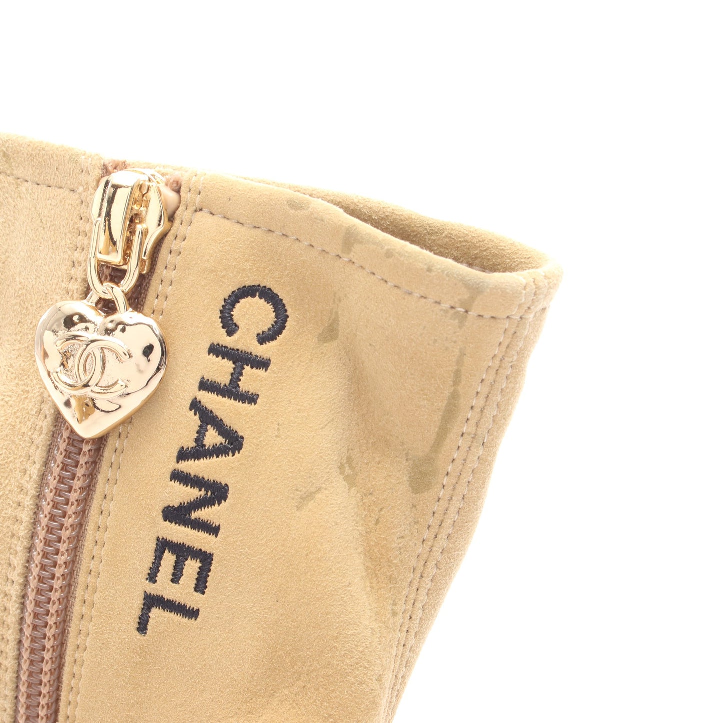 ブーツ スエード エナメルレザー カーキベージュ ブラック シャネル シューズ CHANEL