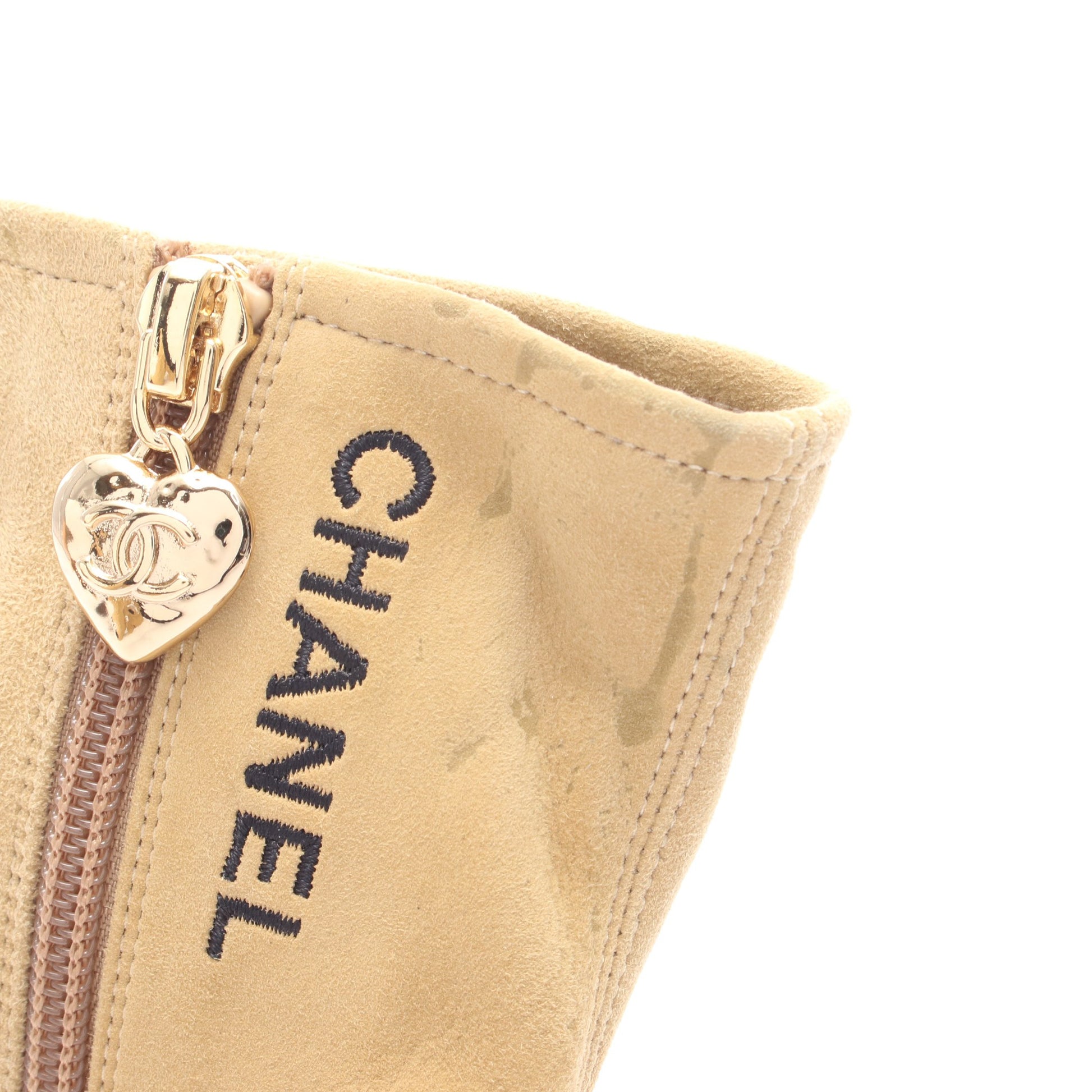 ブーツ スエード エナメルレザー カーキベージュ ブラック シャネル シューズ CHANEL