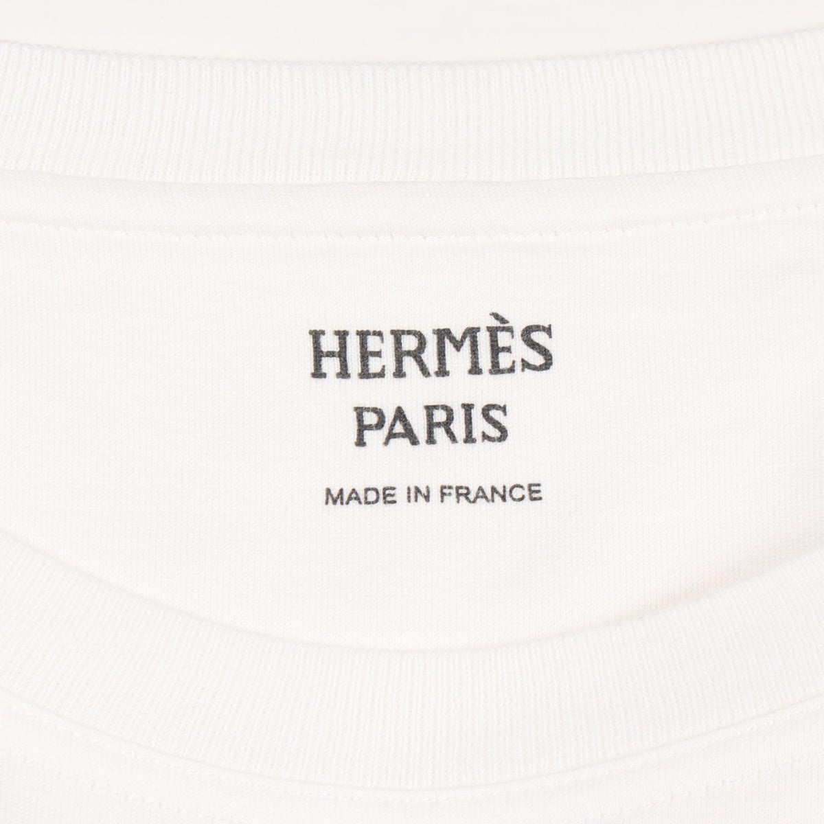 エルメス モザイク H刺繍 ポケット付き 半袖Tシャツ ホワイト系 トップス HERMES