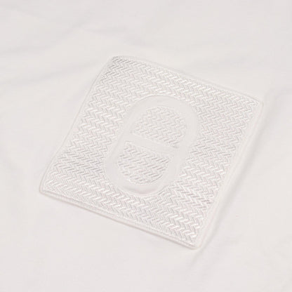 エルメス モザイク H刺繍 ポケット付き 半袖Tシャツ ホワイト系 トップス HERMES