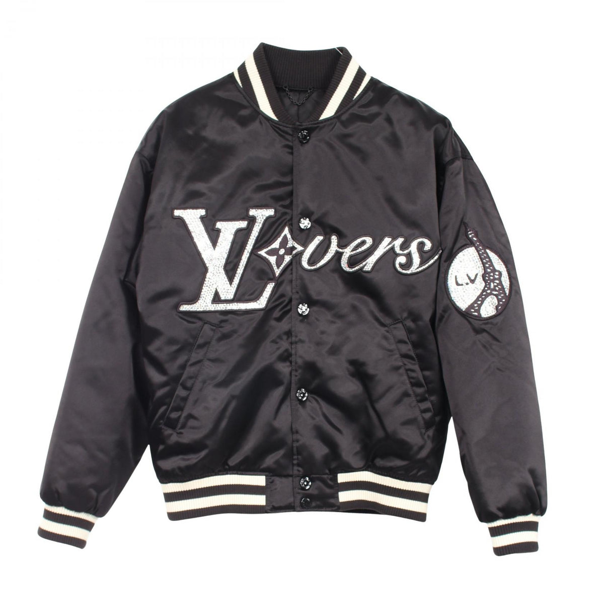 ルイ・ヴィトン エンブロイダード ベースボール ブルゾン ブルゾン ブラック系 アウター LOUIS VUITTON