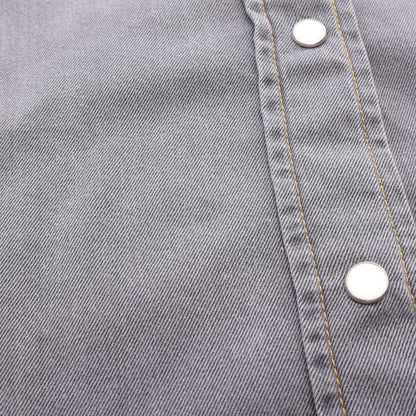 ミュウ ミュウ クロップドシャンプレーシャツ ウォッシュ加工 カットオフ その他トップス グレー系 トップス MIU MIU