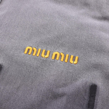ミュウ ミュウ クロップドシャンプレーシャツ ウォッシュ加工 カットオフ その他トップス グレー系 トップス MIU MIU