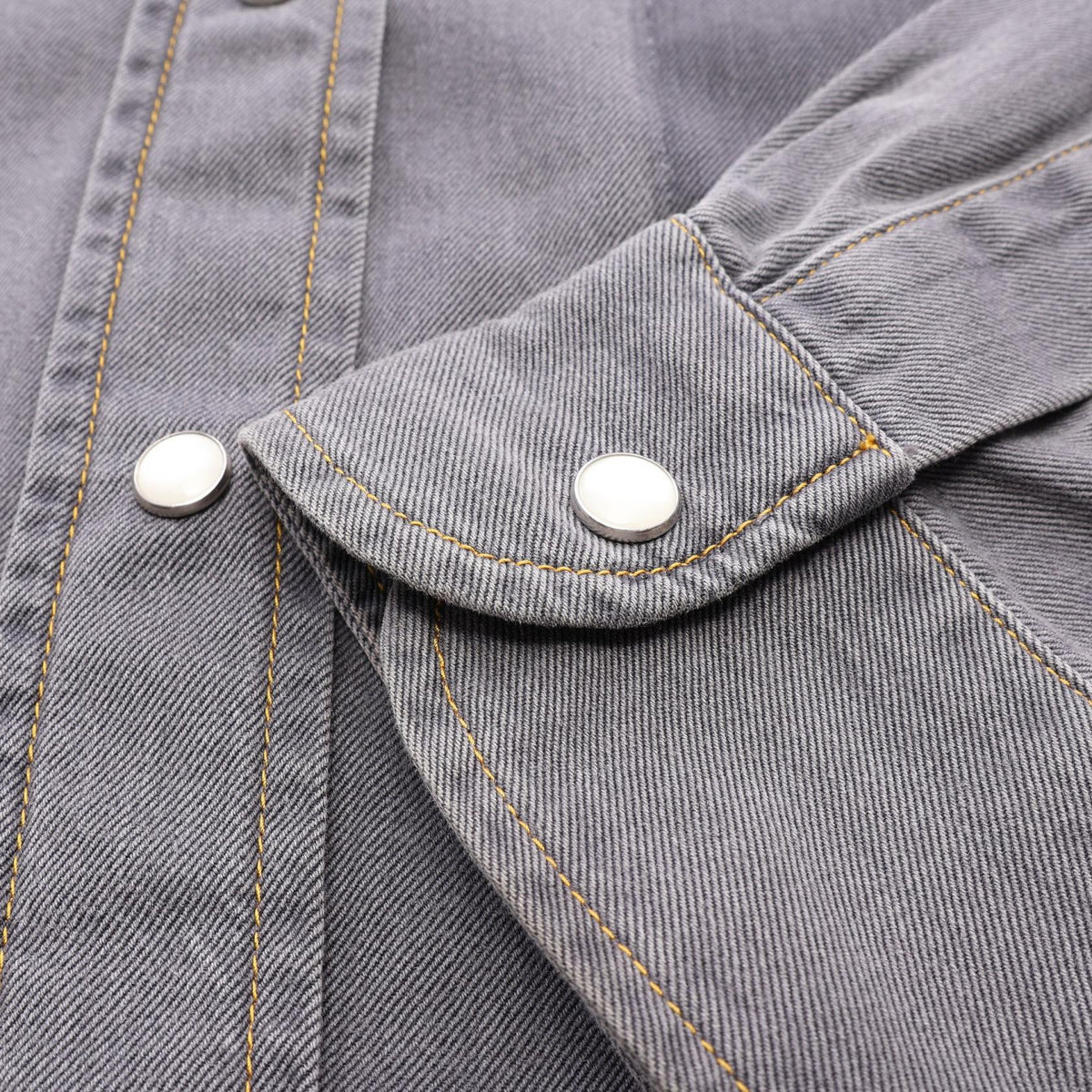 ミュウ ミュウ クロップドシャンプレーシャツ ウォッシュ加工 カットオフ その他トップス グレー系 トップス MIU MIU