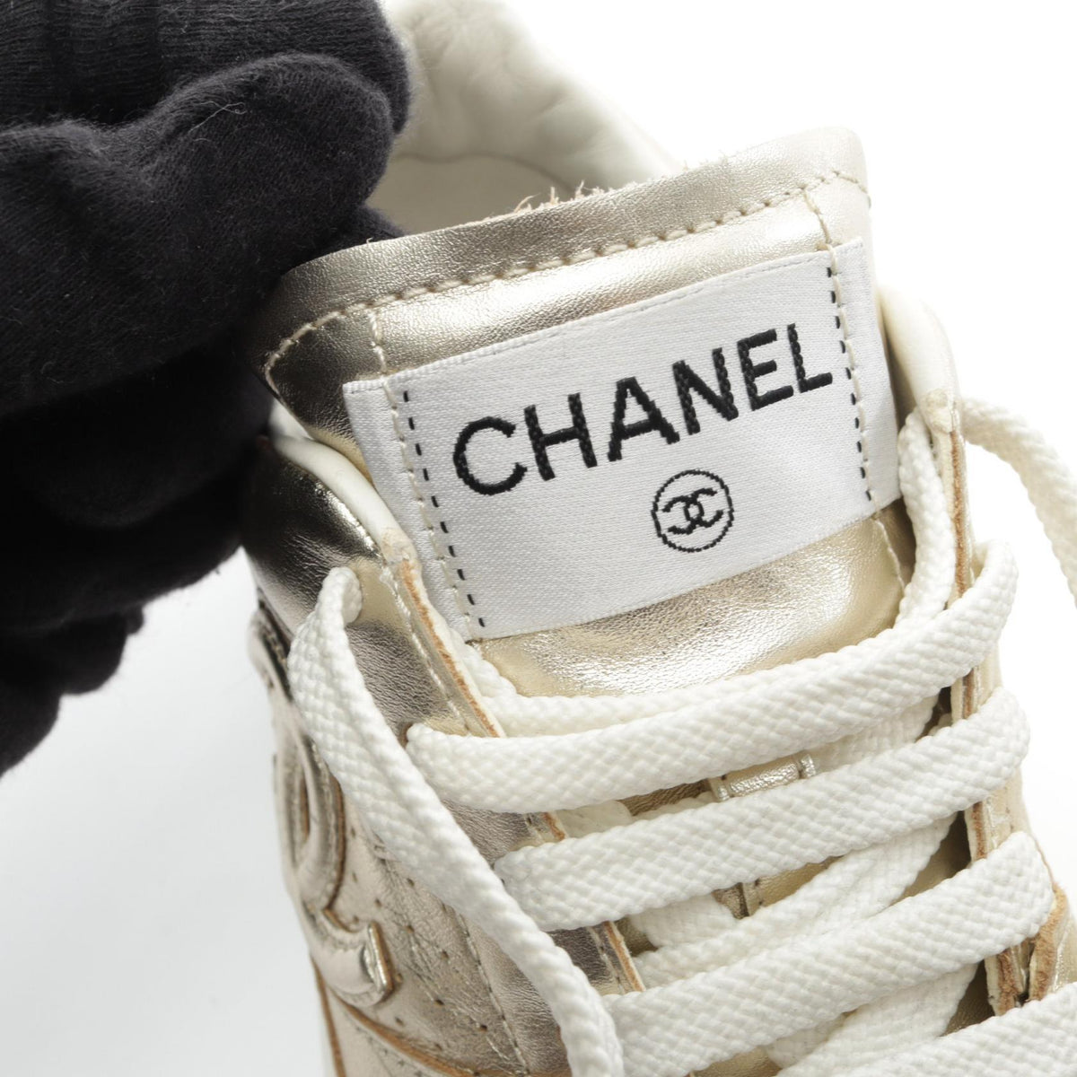 シャネル ココマーク スニーカー ゴールド系 シューズ CHANEL
