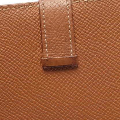 エルメス ベアンスフレ ゴールド 二つ折り長財布 ブラウン系 ヴォーエプソン 財布・小物 HERMES