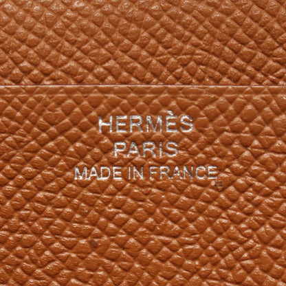 エルメス ベアンスフレ ゴールド 二つ折り長財布 ブラウン系 ヴォーエプソン 財布・小物 HERMES