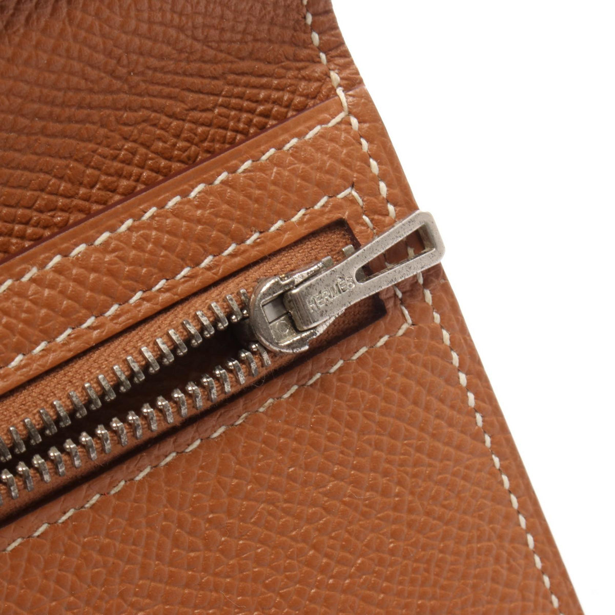 エルメス ベアンスフレ ゴールド 二つ折り長財布 ブラウン系 ヴォーエプソン 財布・小物 HERMES