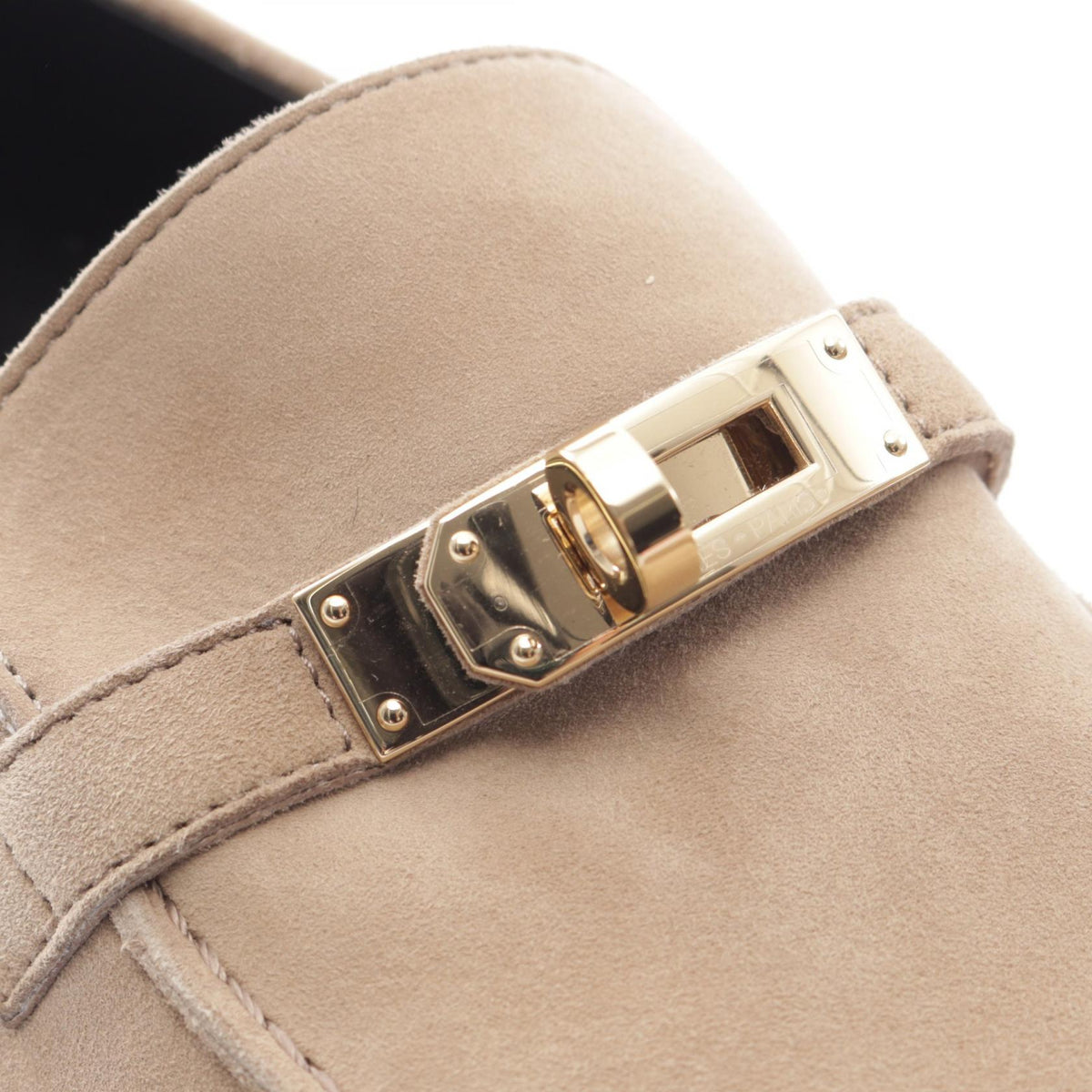 エルメス デスタン ケリーバックル モカシン ベージュ系 シューズ HERMES