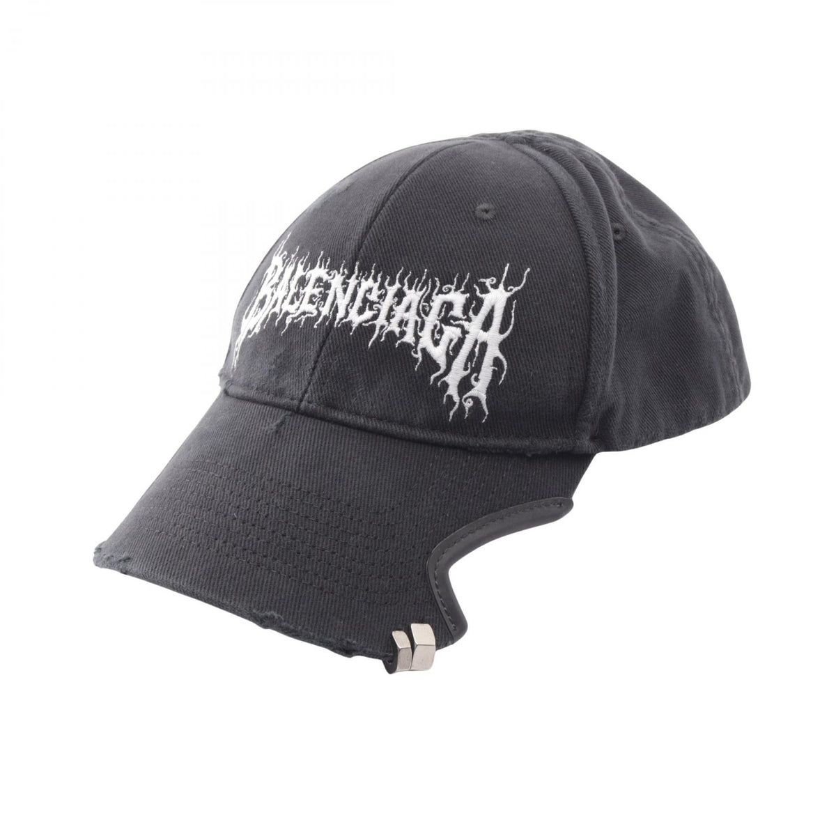バレンシアガ DIY METAL ロゴ刺繍 ダメージ加工 キャップ ブラック系 財布・小物 BALENCIAGA