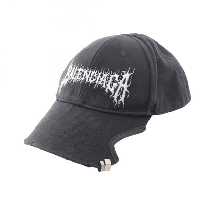 バレンシアガ DIY METAL ロゴ刺繍 ダメージ加工 キャップ ブラック系 財布・小物 BALENCIAGA