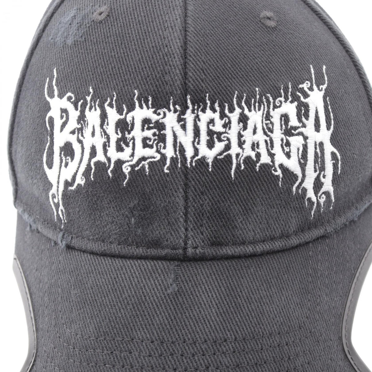 バレンシアガ DIY METAL ロゴ刺繍 ダメージ加工 キャップ ブラック系 財布・小物 BALENCIAGA