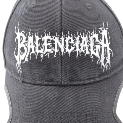 バレンシアガ DIY METAL ロゴ刺繍 ダメージ加工 キャップ ブラック系 財布・小物 BALENCIAGA