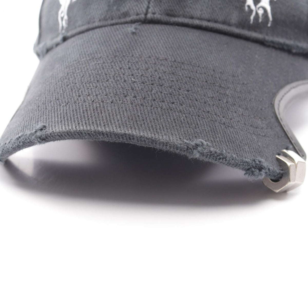 バレンシアガ DIY METAL ロゴ刺繍 ダメージ加工 キャップ ブラック系 財布・小物 BALENCIAGA