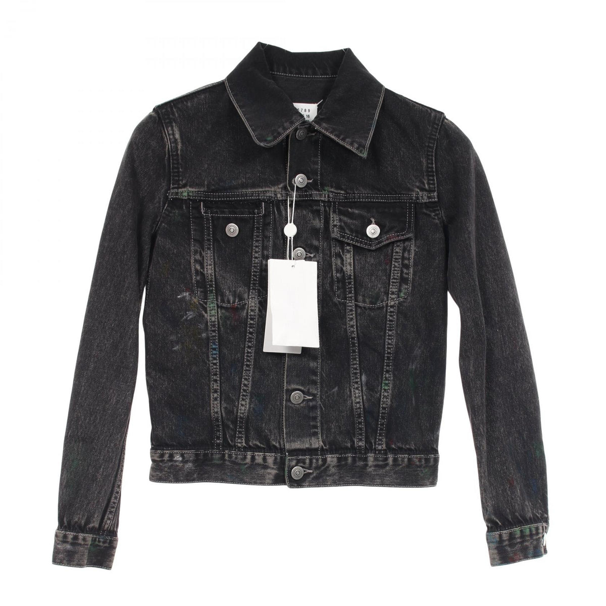 メゾンマルジェラ1 10 バックステッチ トラッカー ペイント加工 デニムジャケット グレー系 アウター MAISON MARGIELA 1 10