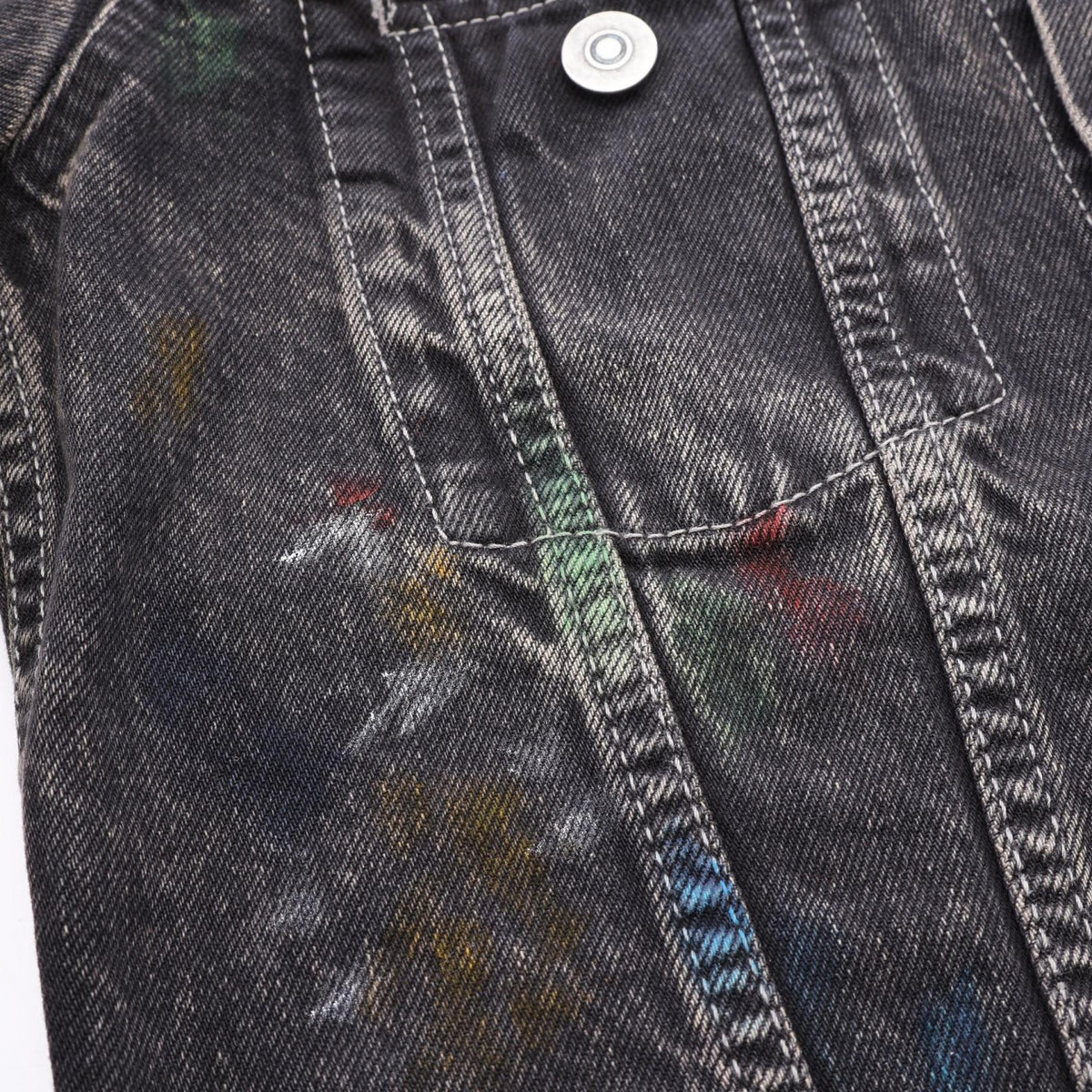 メゾンマルジェラ1 10 バックステッチ トラッカー ペイント加工 デニムジャケット グレー系 アウター MAISON MARGIELA 1 10