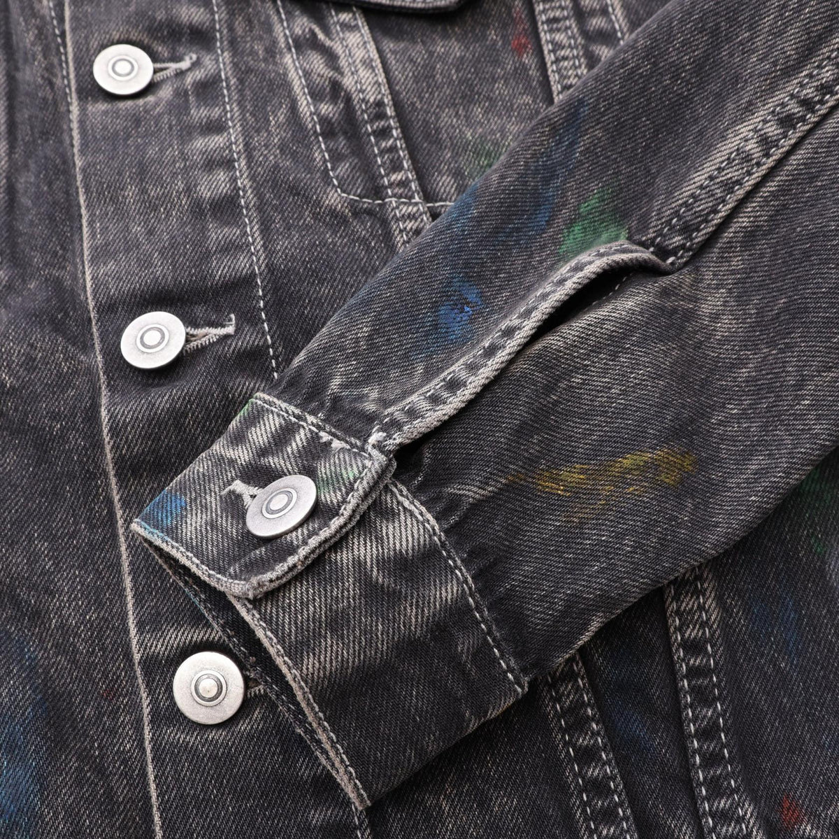 メゾンマルジェラ1 10 バックステッチ トラッカー ペイント加工 デニムジャケット グレー系 アウター MAISON MARGIELA 1 10