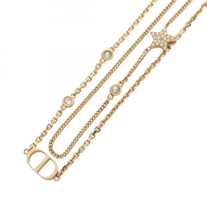 ディオール CDロゴ ダブル ネックレス ゴールド系 クリア系 アクセサリー DIOR