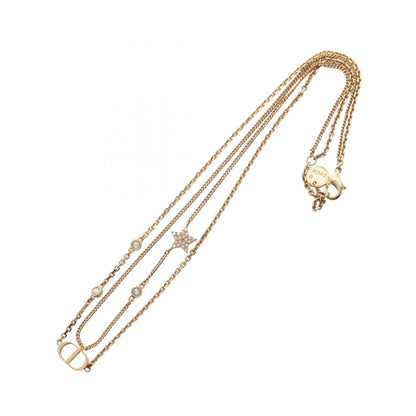 ディオール CDロゴ ダブル ネックレス ゴールド系 クリア系 アクセサリー DIOR