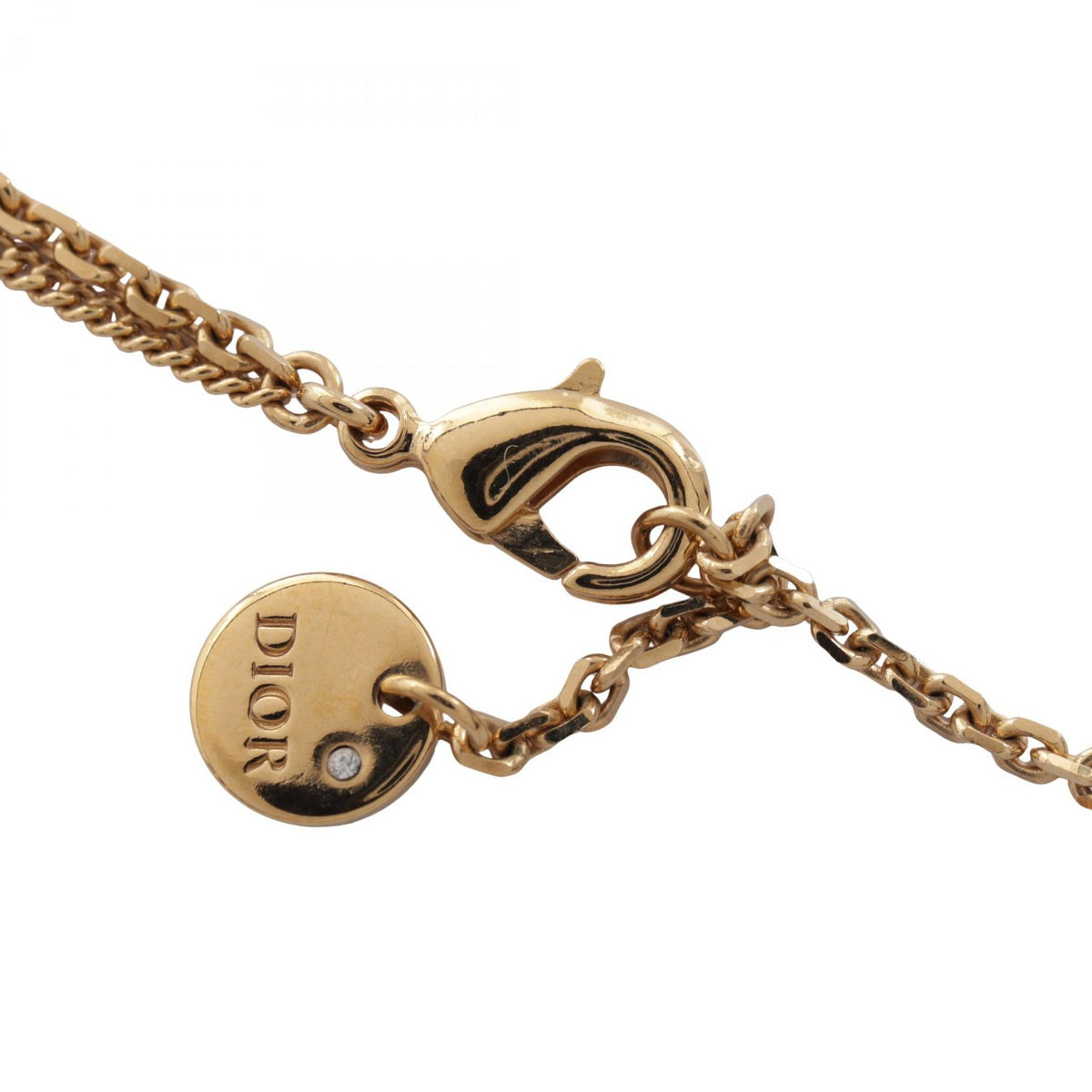 ディオール CDロゴ ダブル ネックレス ゴールド系 クリア系 アクセサリー DIOR