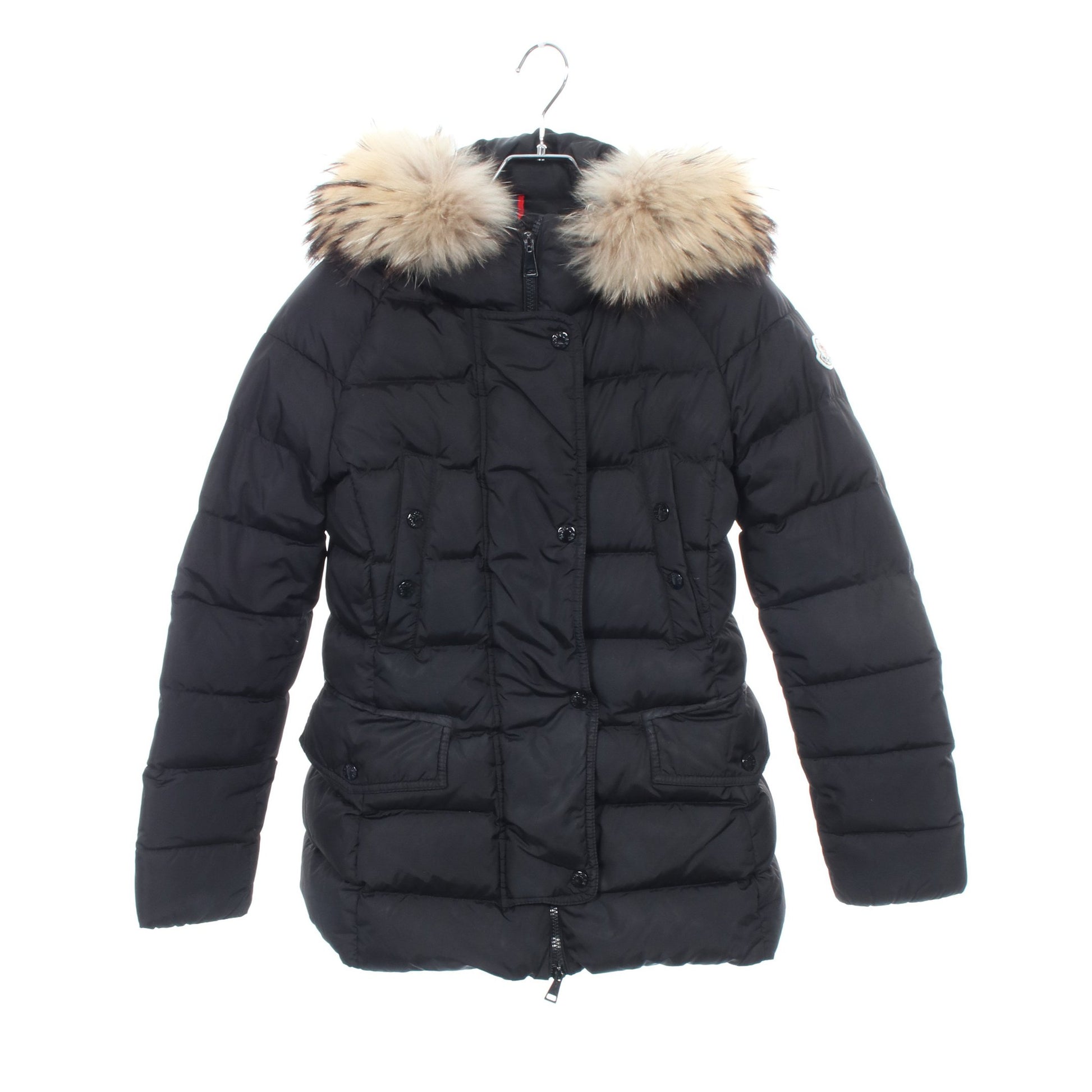 CLIO ダウンジャケット ナイロン ブラック フード付き モンクレール アウター MONCLER