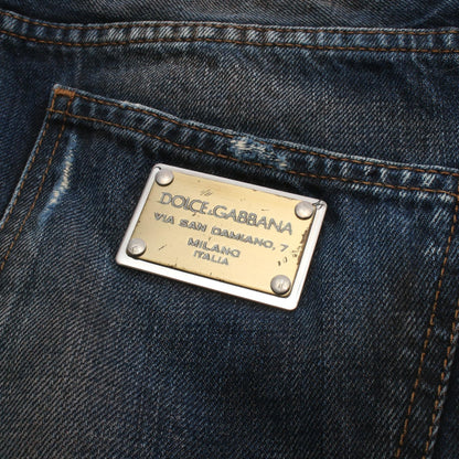 ドルチェアンドガッバーナ ダメージ加工 ユーズド加工 デニムパンツ ネイビー系 ボトムス DOLCE & GABBANA
