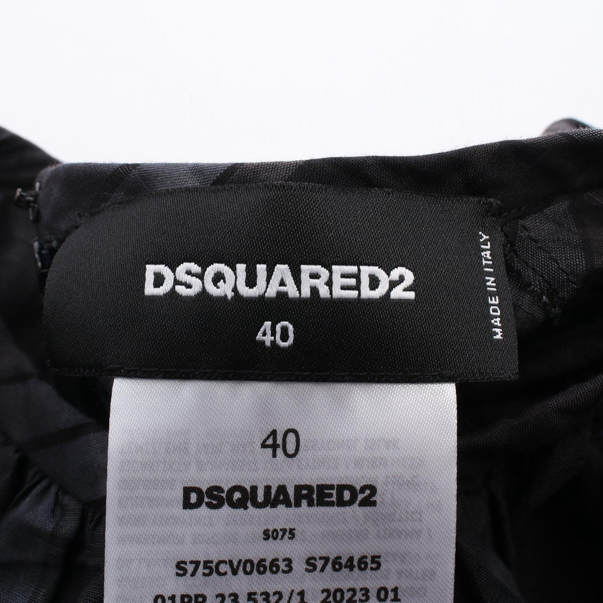 ディースクエアード チェック柄 フリル ワンピース ブラック系 グレー系 ワンピース DSQUARED2