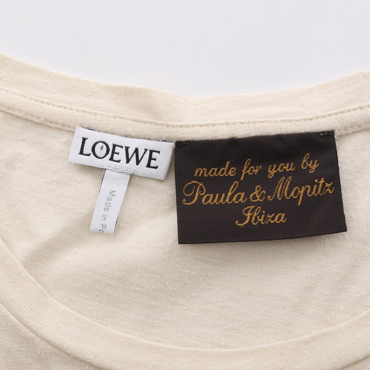 ロエベ ロゴパッチ 半袖Tシャツ ベージュ系 トップス LOEWE