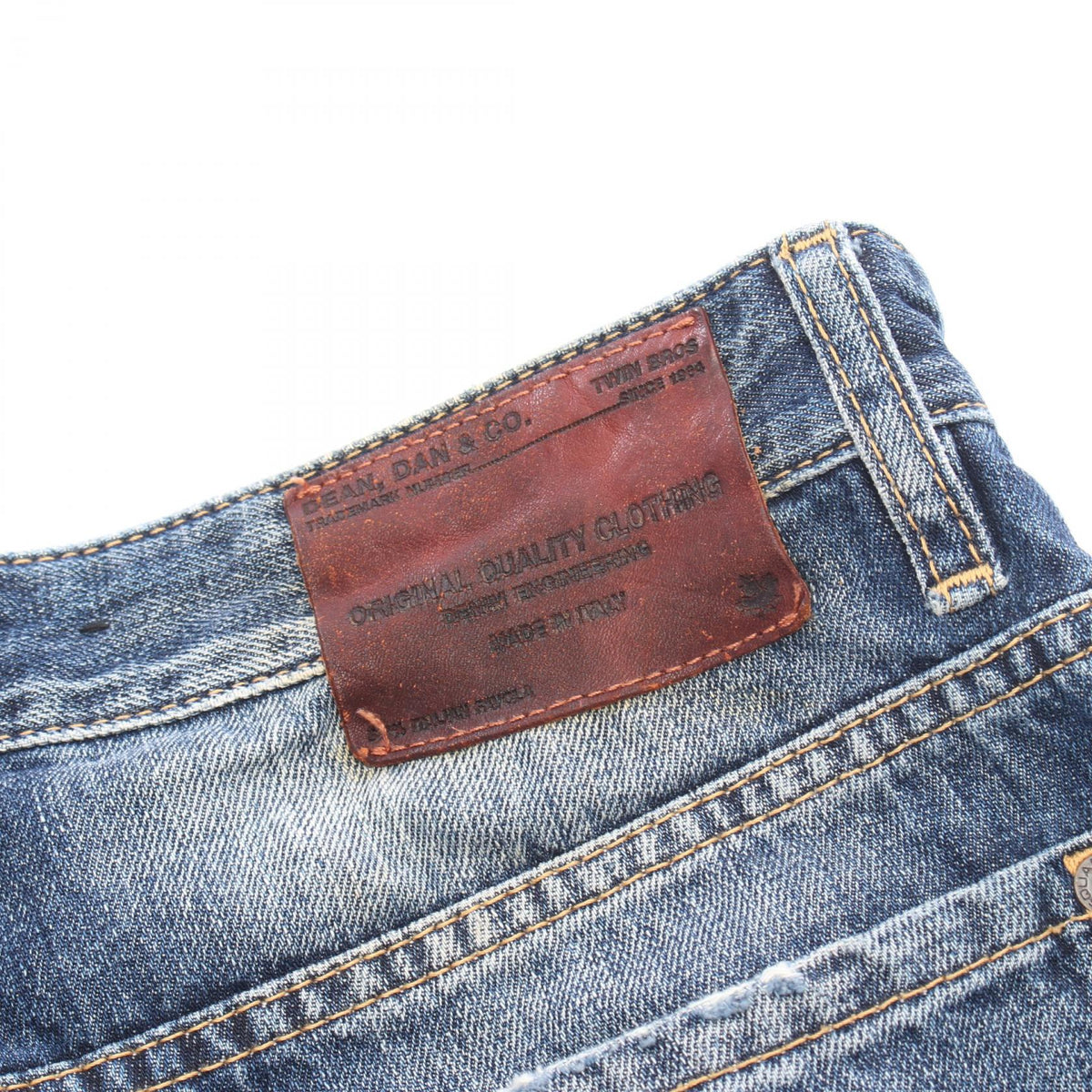 ディースクエアード ダメージ加工 ロールアップ クロップド デニムパンツ ブルー系 ボトムス DSQUARED2