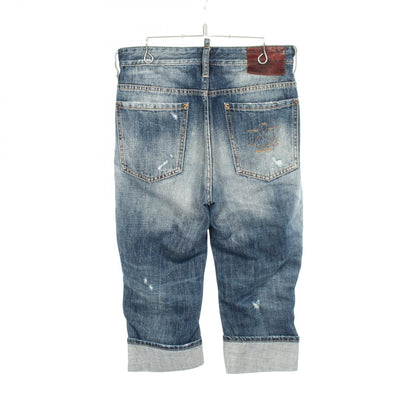 ディースクエアード ダメージ加工 ロールアップ クロップド デニムパンツ ブルー系 ボトムス DSQUARED2
