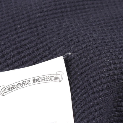 クロムハーツ Y NOT クロスパッチ ヘンリーネック サーマル 長袖Tシャツ ネイビー系 トップス CHROME HEARTS