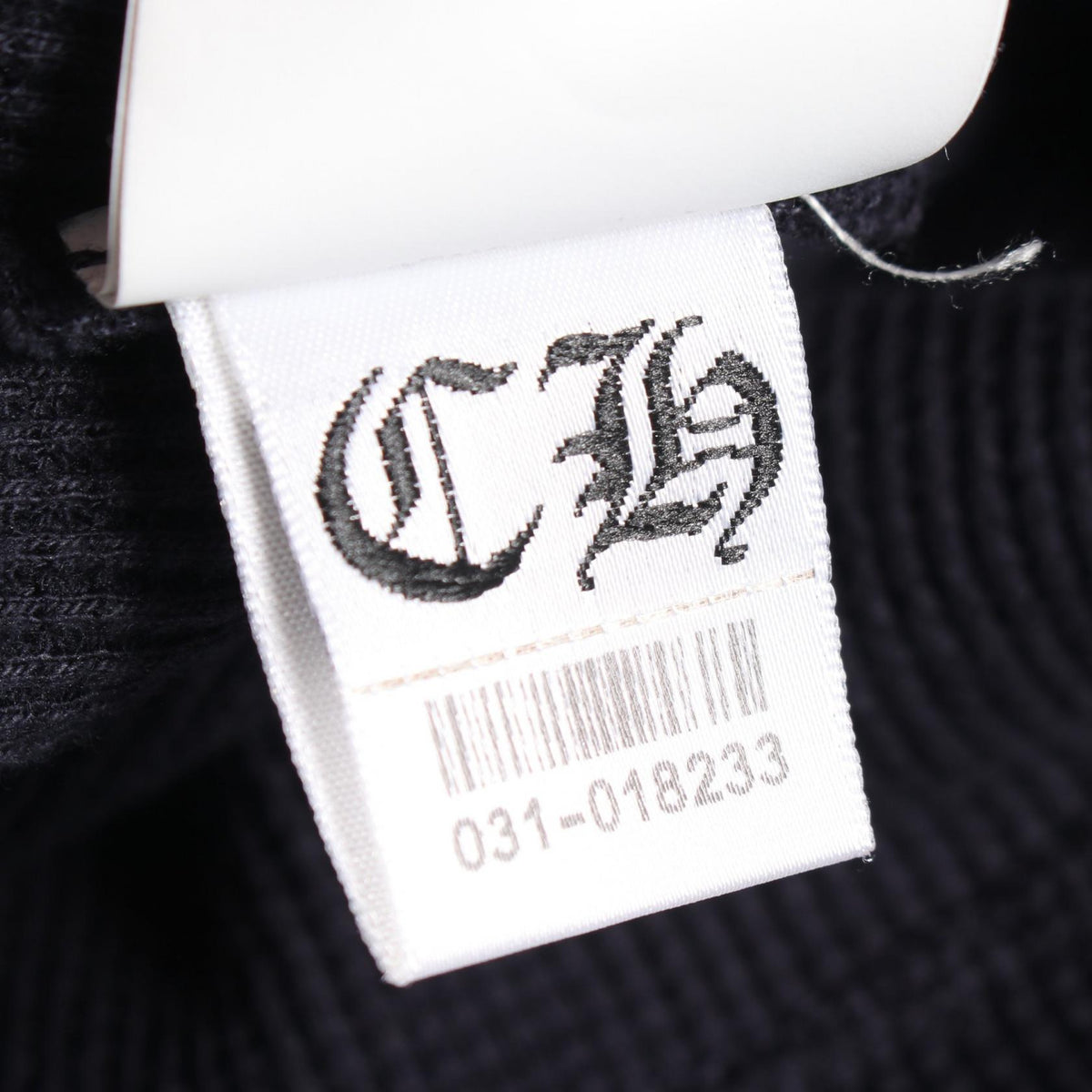 クロムハーツ Y NOT クロスパッチ ヘンリーネック サーマル 長袖Tシャツ ネイビー系 トップス CHROME HEARTS