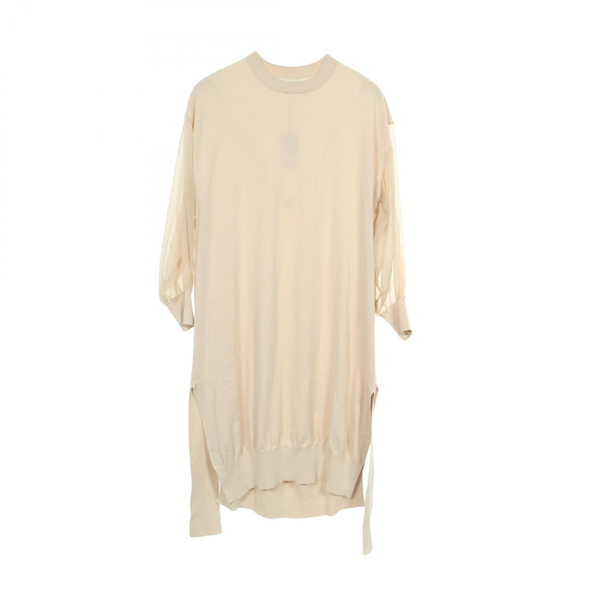 ハイク CREW NECK SWEATER DRESS WITH SHEER SLEEVES ワンピース ベージュ系 ワンピース HYKE
