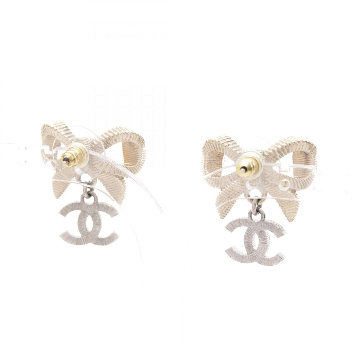 シャネル ココマーク リボン ピアス ゴールド系 シルバー系 クリア系 アクセサリー CHANEL